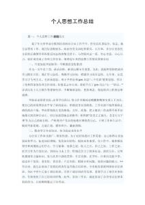个人思想工作总结