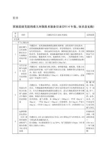 国家鼓励发展的重大环保技术装备目录（2014年版）