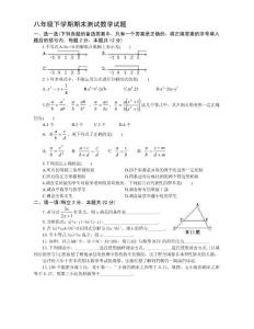 八年级下学期期末测试数学试题