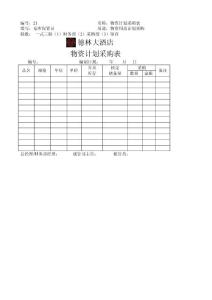 物資計劃采購表