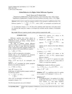 Global Behavior of a Higher Order Difference Equation