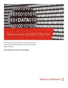 贝恩Bain咨询：大数据的三大优势和风险 Three promises and perils of Big Data