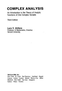 Ahlfors complex analysis 3rd__ edition