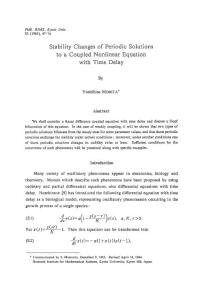 Stability Changes of Periodic Solutions to a Coupled Nonlinear Equation with Time Delay