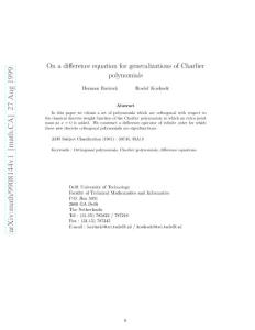 On a difference equation for generalizations of Charlier polynomials