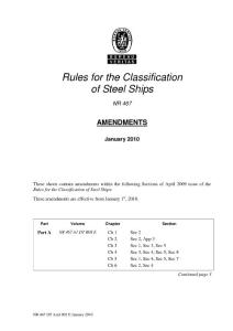 Rules for the Classification of Steel Ships
