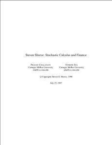 Stochastic Calculus And Finance