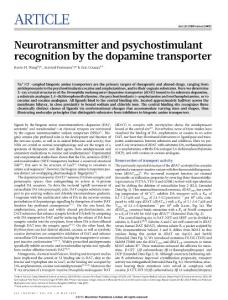 [PDF] Neurotransmitter and psychostimulant recognition by the dopamine transporter