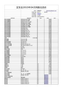 定安县2015年04月阿酷信息价