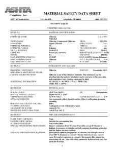 Chlorine 氯气 MSDS