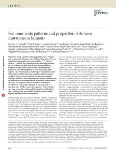 Genome-wide patterns and properties of de novo mutations in humans