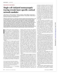 [PDF] Single-cell–initiated monosynaptic tracing reveals layer-specific cortical network modules