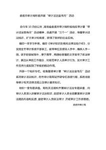 娄底市审计局积极开展“审计法治宣传月”活动