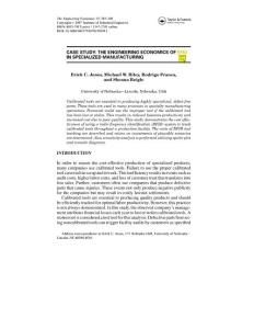 Case Study- The Engineering Economics of RFID in Specialized Manufacturing
