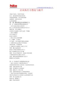 企業執行力塑造與提升(兩天提綱)