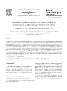 Quantitative real-time polymerase chain reaction for determination of plasmid copy number in bacteria