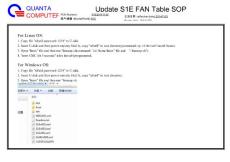 update fan table SOP
