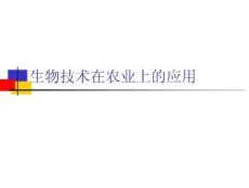 生物技術(shù)在農(nóng)業(yè)上的應(yīng)用
