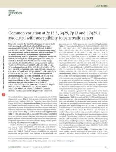 ng.3341_Common variation at 2p13.3, 3q29, 7p13 and 17q25.1 associated with susceptibility to pancreatic cancer