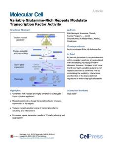 Variable Glutamine-Rich Repeats Modulate Transcription Factor Activity