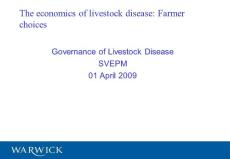 The economics of livestock disease Farmer choices