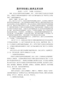 数学学科核心素养的认识与培养（毛世槐）