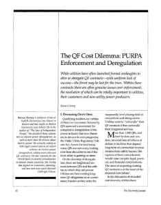 the qf cost dilemma purpa enforcement and deregulation：qf成本困境年執(zhí)法和放松管制