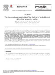 the q-sort technique used in identifying the level of methodological skills of the prospective teachers：用于識別的準(zhǔn)教師方法技能水平的q分類技術(shù)
