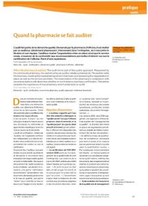 Quand la pharmacie se fait auditer