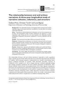 The relationship between oral and written narratives: A three-year longitudinal study of narrative cohesion, coherence, and