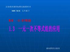 1.3一元一次不等式组的应用课件1（湘教版七年级下）