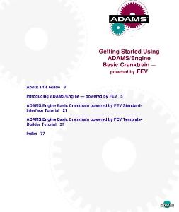 (3)Getting Started Using ADAMS-Engine Basic Cranktrain—powered by FEV