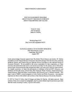 WHY DO ECONOMISTS DISAGREE - The National Bureau of Economic…
