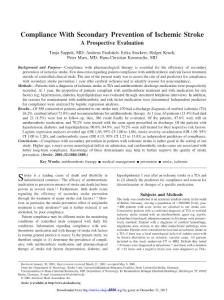 Compliance With Secondary Prevention of Ischemic Stroke