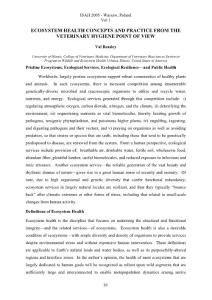 ECOSYSTEM HEALTH CONCEPTS AND PRACTICE FROM THE VETERINARY…