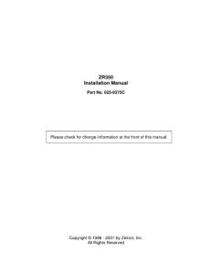 ZR 350 Zetron Installation manual