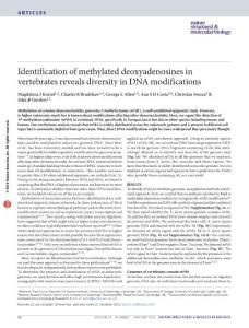 nsmb.3145-Identification of methylated deoxyadenosines in vertebrates reveals diversity in DNA modifications