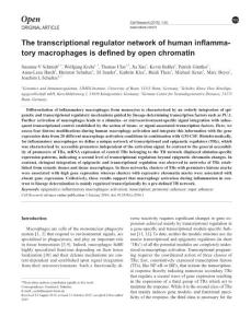 cr20161a-The transcriptional regulator network of human inflammatory macrophages is defined by open chromatin