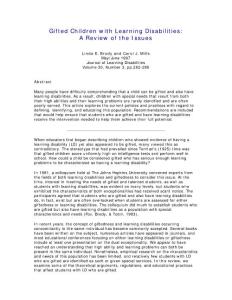 Gifted Children with Learning Disabilities A Review of the…