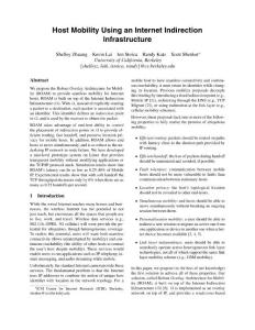 Host Mobility Using an Internet Indirection Infrastructure