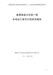 麻栗坡县大河底一级水电站可行性研究报告