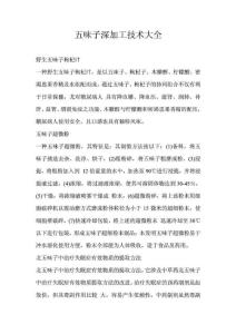 五味子深加工技术大全