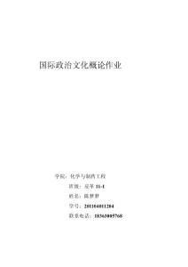 精品國際政治文化概論作業
