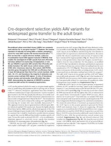 nbt.3440-Cre-dependent selection yields AAV variants for widespread gene transfer to the adult brain