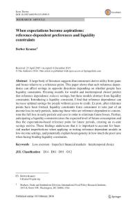 When expectations become aspirations reference-dependent preferences and liquidity constraints