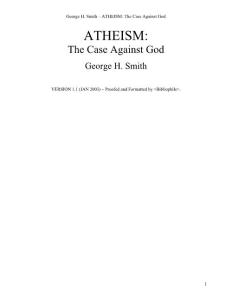 George Smith - Atheism - The Case Against God