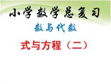 新人教版六年级下册数学第六单元整理复习数与代数—式和方程(二).ppt