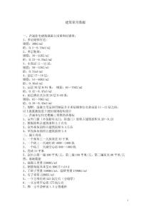 建筑常用數據