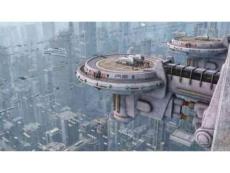 未来城市的3D桌面壁纸和插图