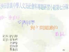 沙田崇真中學人文及社會科專題研習小組第七分隊